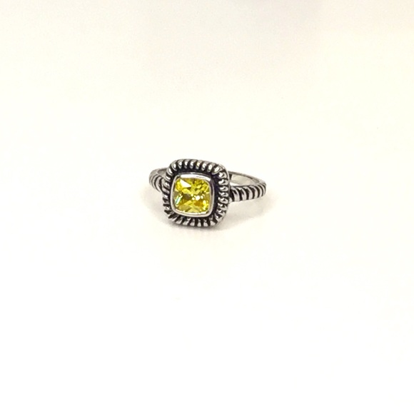 .925 Sterling Silver Yellow Cz Ring - Picture 3 of 15